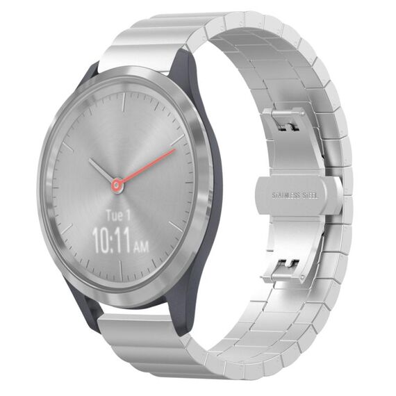 Per Garmin Vivomove 3S cinturino per orologio in metallo con fibbia a farfalla in acciaio inossidabile (argento)