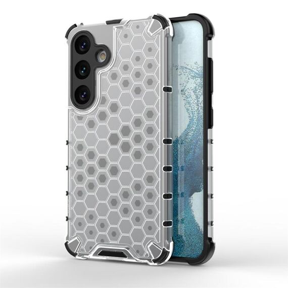 Custodia per telefono a nido d'ape antiurto per Samsung Galaxy S24 5G (bianca)