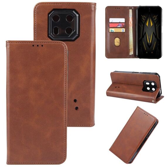 Custodia per telefono in pelle con chiusura magnetica per Ulefone Armor 22 (marrone)