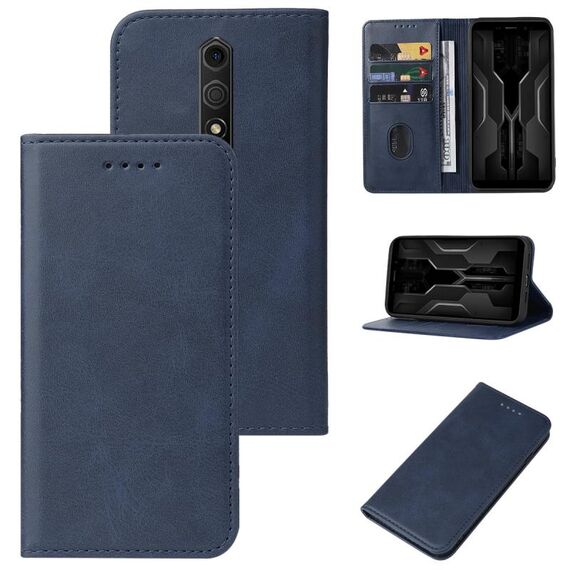 Custodia per telefono in pelle con chiusura magnetica per Ulefone Armor X12 (blu)