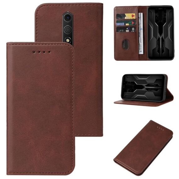 Custodia per telefono in pelle con chiusura magnetica per Ulefone Armor X12 (marrone)