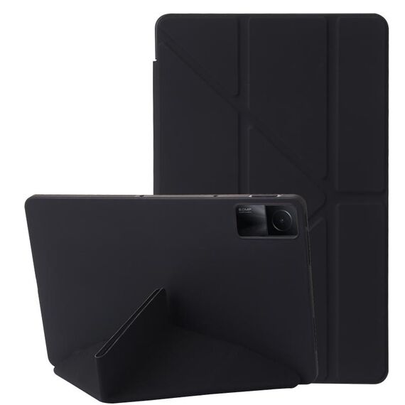 Per Xiaomi Redmi Pad SE Custodia per tablet in pelle siliconica con deformazione (nera)