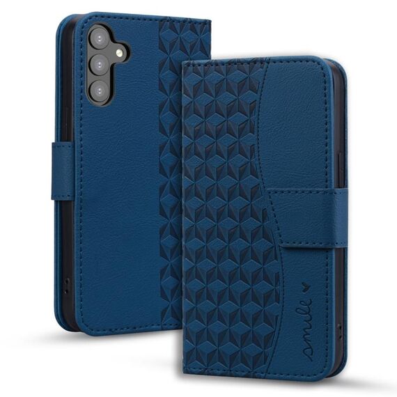 Per Samsung Galaxy S23 FE 5G Custodia per telefono in pelle con fibbia di diamanti business con cordino (blu reale)