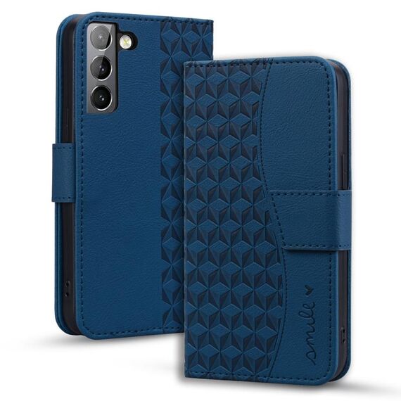 Per Samsung Galaxy S23 5G Custodia per telefono in pelle con fibbia a diamante business con cordino (blu reale)