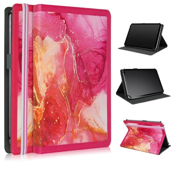 Per custodia per tablet in pelle con cuciture in marmo da 10 pollici (rosa)