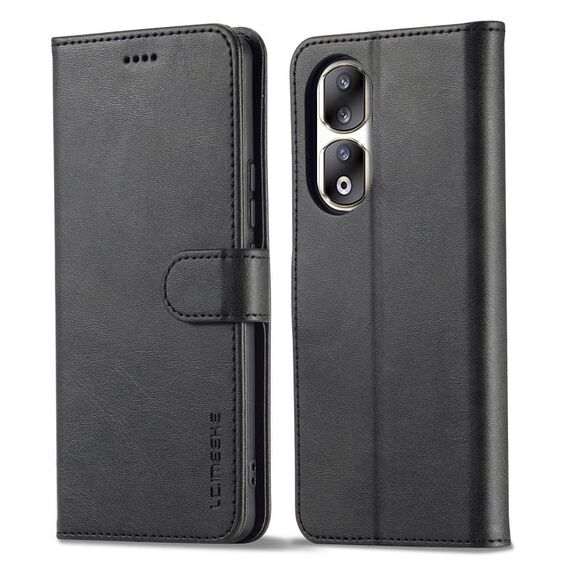 Per Honor 90 Pro LC.IMEEKE Custodia per telefono in pelle con texture di vitello (nera)