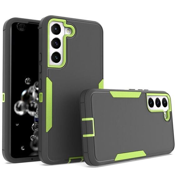 Per Samsung Galaxy S22 5G 2 in 1 custodia magnetica per PC + TPU (grigio + verde fluorescente)