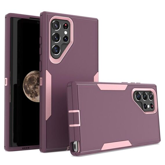 Per Samsung Galaxy S22 Ultra 5G 2 in 1 custodia magnetica per PC + TPU (viola rosso+rosa)