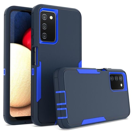 Per Samsung Galaxy A03s 2 in 1 custodia magnetica per PC + telefono TPU (blu reale + blu scuro)