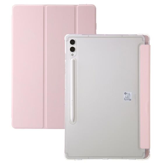 Custodia per tablet in pelle acrilica trasparente tripla per Samsung Galaxy Tab S9 Ultra/S8 Ultra (rosa)