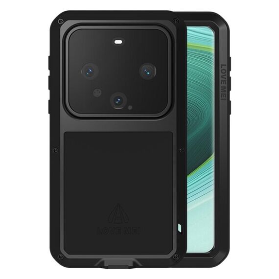 Per Huawei Mate 60 Pro / 60 Pro+ LOVE MEI Custodia per telefono antipolvere impermeabile antiurto in metallo (Nero)