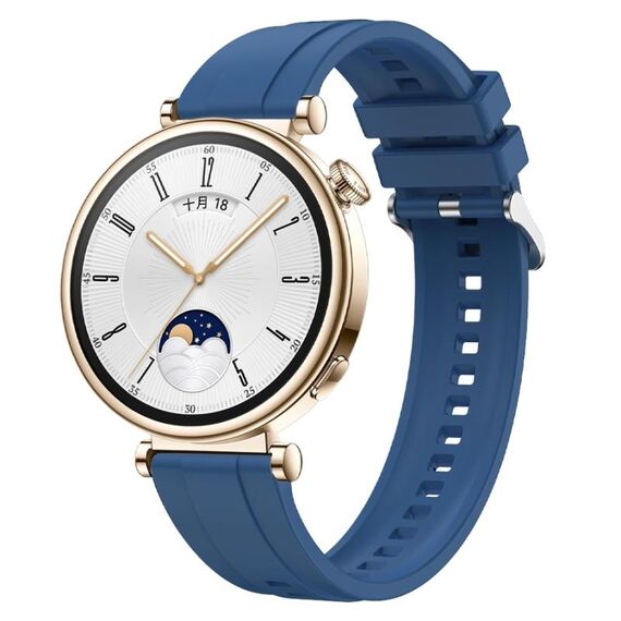 Per Huawei Watch GT4 41mm Modello di pneumatico Cinturino in silicone con fibbia argentata (blu)