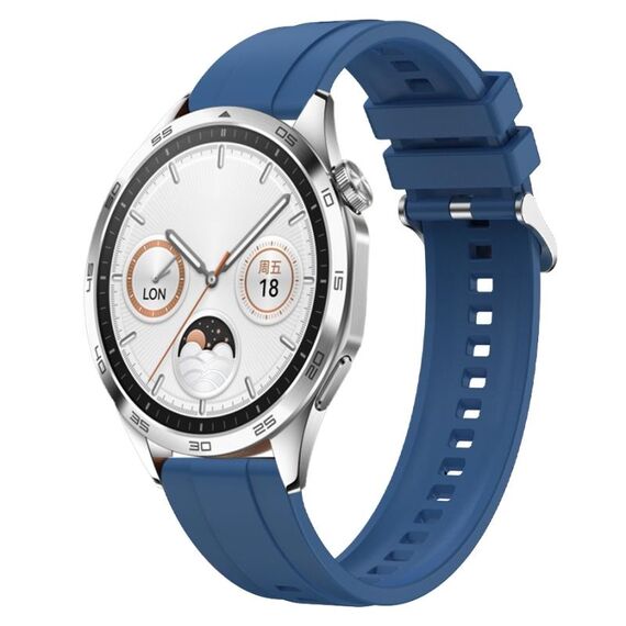 Per Huawei Watch GT4 46mm Modello di pneumatico Cinturino in silicone con fibbia argentata (blu)