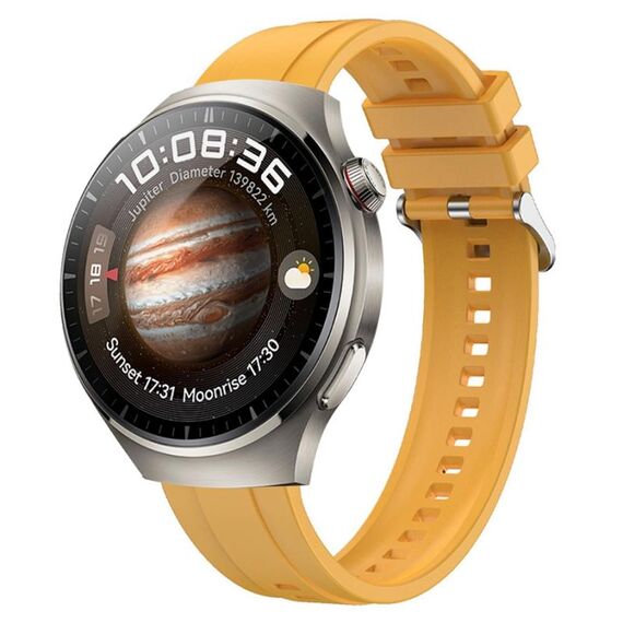 Per Huawei Watch 4 cinturino in silicone con fibbia in argento modello pneumatico (giallo)