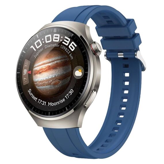 Per Huawei Watch 4 cinturino in silicone con fibbia in argento modello pneumatico (blu)