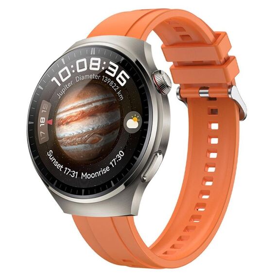 Per Huawei Watch 4 cinturino in silicone con fibbia in argento modello pneumatico (arancione)