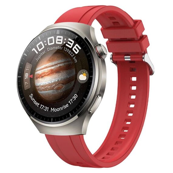 Per Huawei Watch 4 Pro Modello di pneumatico Cinturino in silicone con fibbia argentata (rosso)