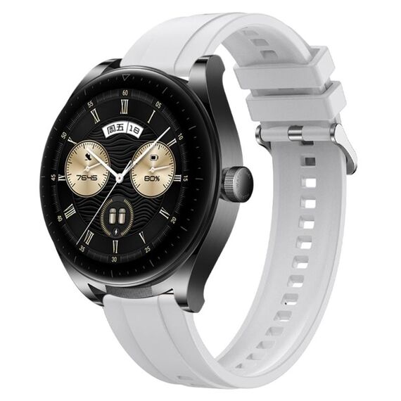 Per Huawei Watch GT3 SE / Watch Buds Modello di pneumatico Cinturino in silicone con fibbia argentata (bianco)