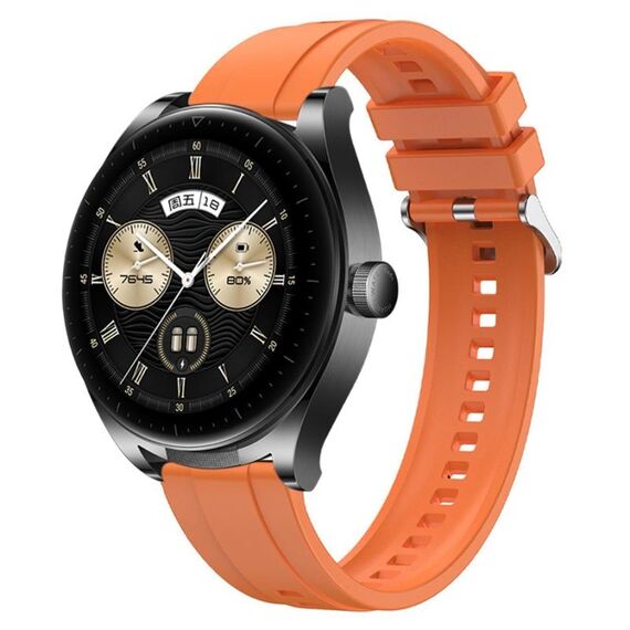 Per Huawei Watch GT3 SE / Watch Buds Modello di pneumatico Cinturino in silicone con fibbia argentata (arancione)