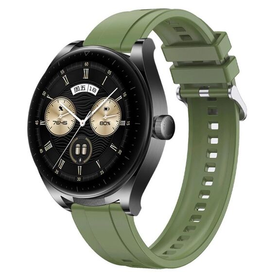Per Huawei Watch GT3 SE / Watch Buds Modello di pneumatico Cinturino in silicone con fibbia argentata (verde)