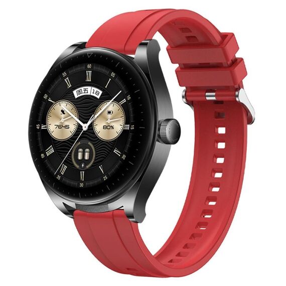 Per Huawei Watch GT3 SE / Watch Buds Modello di pneumatico Cinturino in silicone con fibbia argentata (rosso)