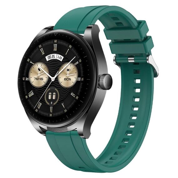 Per Huawei Watch GT3 SE / Watch Buds Modello di pneumatico Cinturino in silicone con fibbia argentata (verde scuro)