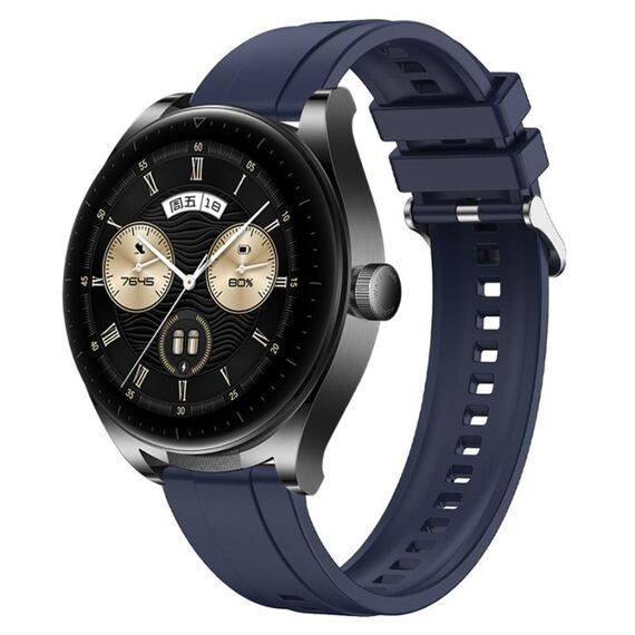 Per Huawei Watch GT3 SE / Watch Buds Modello di pneumatico Cinturino in silicone con fibbia argentata (blu notte)