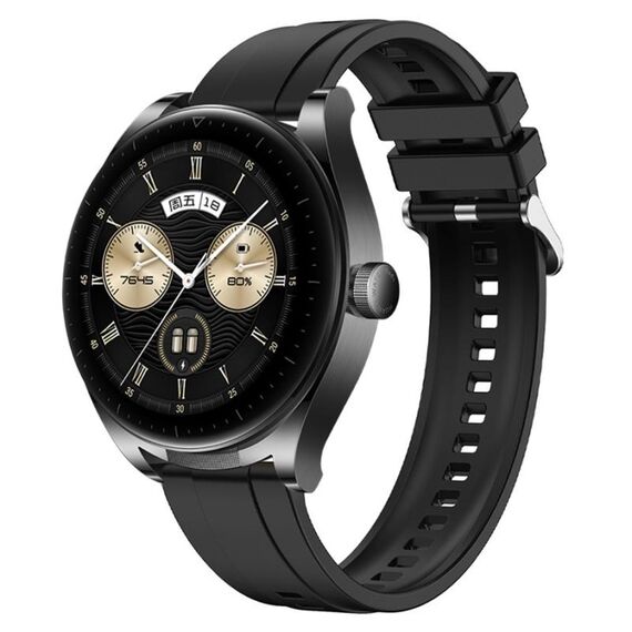 Per Huawei Watch GT3 SE / Watch Buds Modello di pneumatico Cinturino in silicone con fibbia argentata (nero)