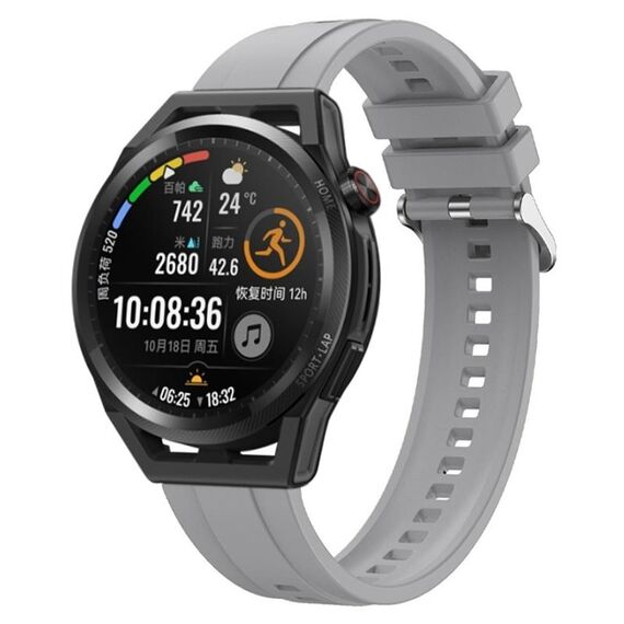 Per Huawei Watch3 Pro New / GT Runner Modello di pneumatico Cinturino in silicone con fibbia argentata (grigio chiaro)