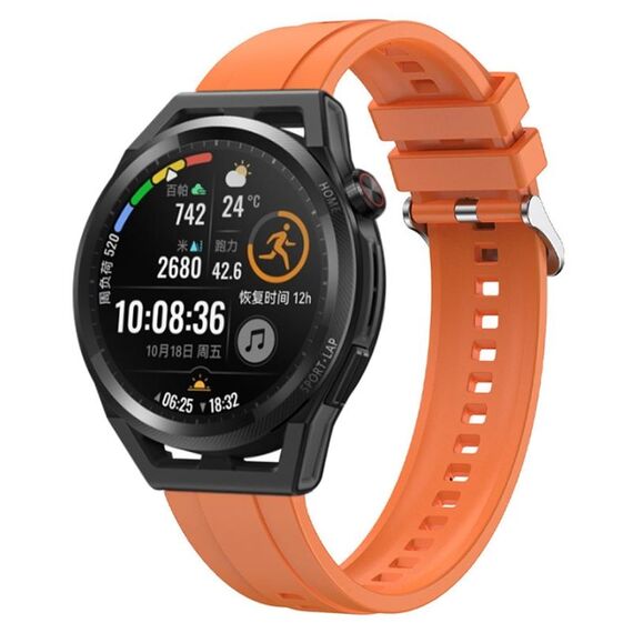 Per Huawei Watch3 Pro New / GT Runner Modello di pneumatico Cinturino in silicone con fibbia argentata (arancione)