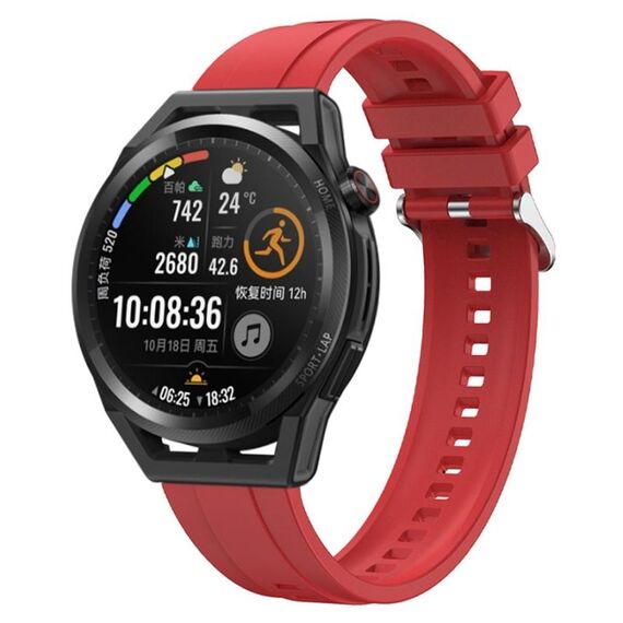 Per Huawei Watch 3 Pro New / GT Runner Modello di pneumatico Cinturino in silicone con fibbia argentata (rosso)