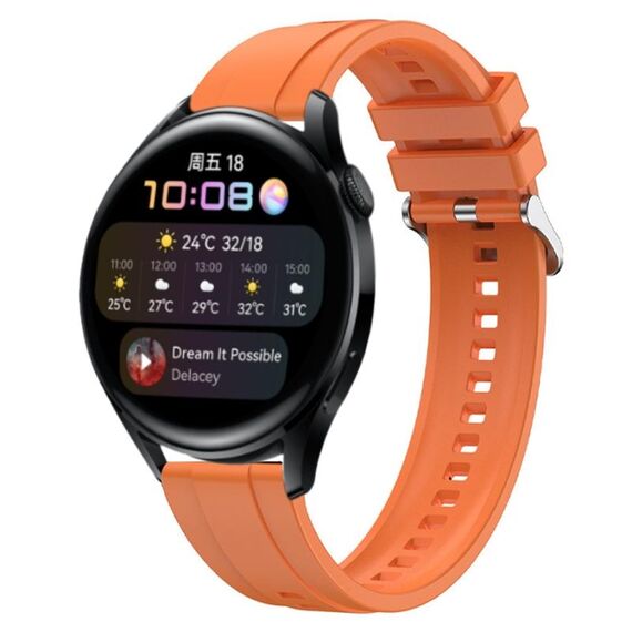 Per Huawei Watch 3/3 Pro Modello di pneumatico Cinturino in silicone con fibbia argentata (arancione)