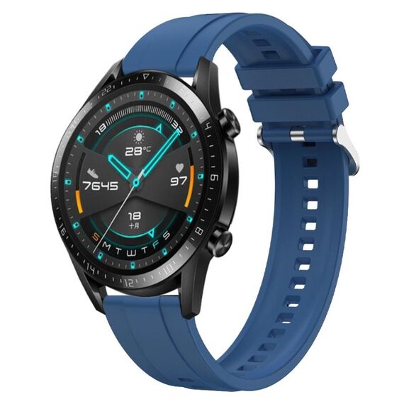 Per Huawei Watch GT 42mm / 46mm Cinturino in silicone con motivo pneumatico con fibbia argentata (blu)