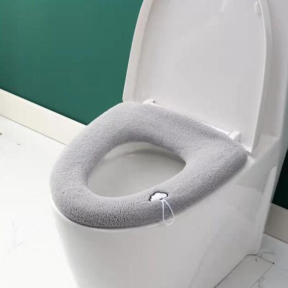 Copriwater universale lavabile in maglia, copriwater caldo addensato per la casa, stile: con manico grigio