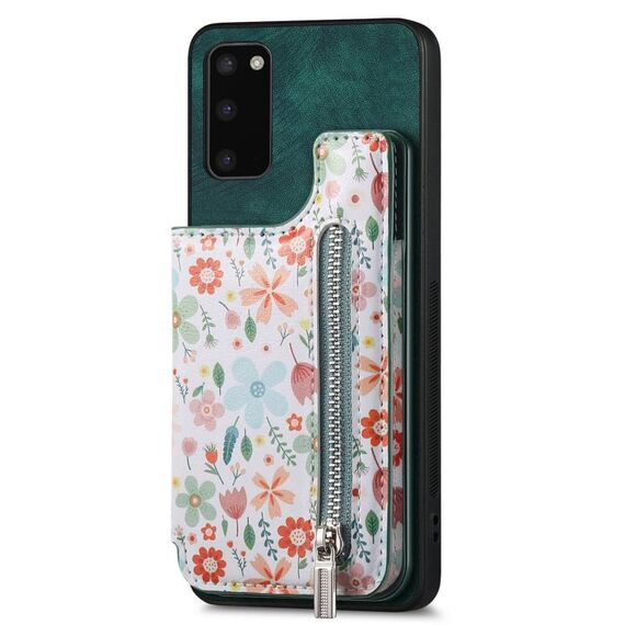 Custodia per telefono posteriore con cerniera dipinta per Samsung Galaxy S23 FE 5G (verde)
