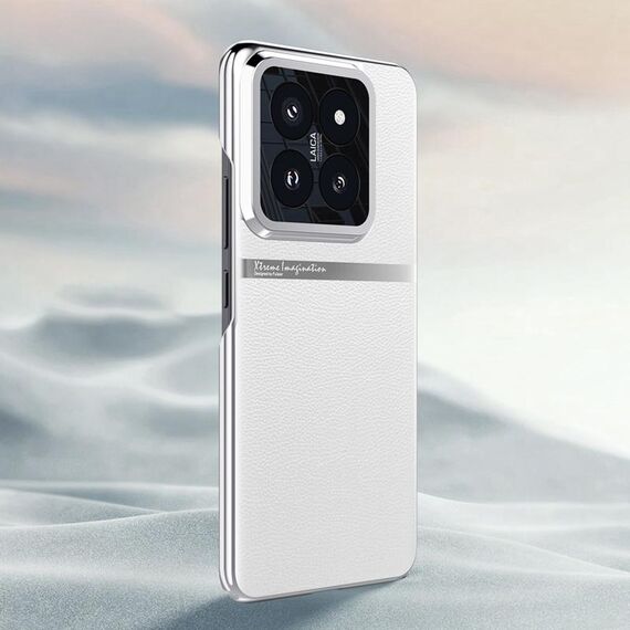 Per Xiaomi 14 Pro Custodia per telefono antiurto all-inclusive in pelle liscia galvanica (bianca)