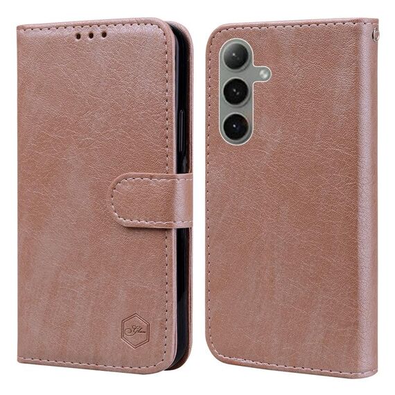 Per Samsung Galaxy S24+ 5G Skin Feeling Oil Leather Texture PU + Custodia per telefono in TPU (Champagne)