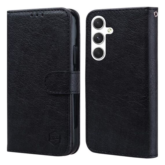 Per Samsung Galaxy S24 5G Skin Feeling Oil Leather Texture PU + Custodia per telefono in TPU (Nero)