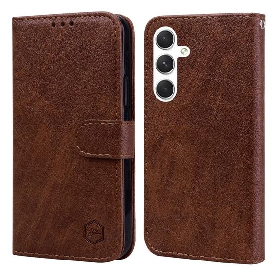 Custodia per telefono in PU + TPU per Samsung Galaxy S24 5G Skin Feeling Oil Texture in pelle (marrone)