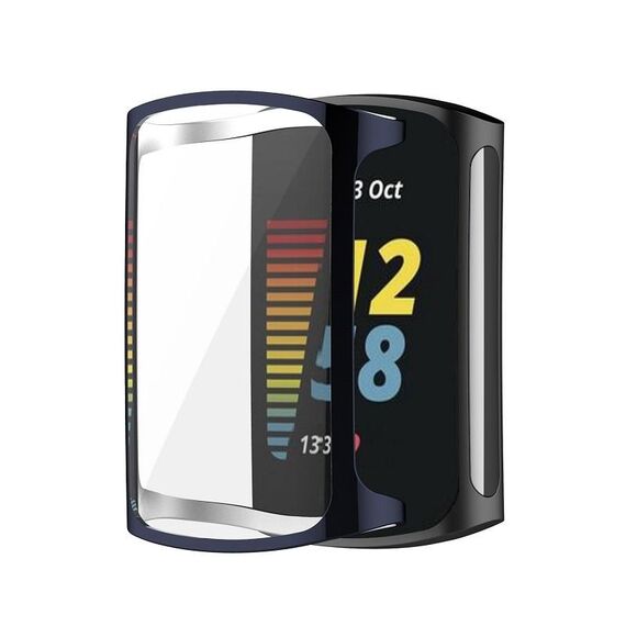Per Fitbit Charge 6/5 Custodia protettiva per orologio elettrolitico in TPU a copertura totale (blu notte)