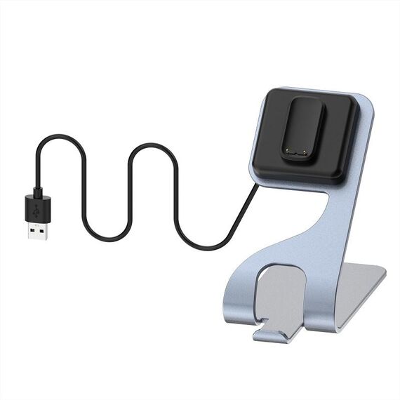 Per supporto per caricabatterie magnetico portatile in metallo Fitbit Charge 6 / Luxe (grigio)