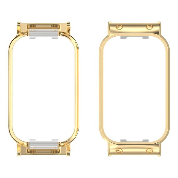 Custodia protettiva per orologio con struttura in metallo Xiaomi Smart Band 8 Active / Redmi Band 2 (oro)
