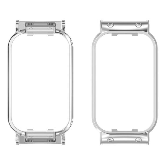 Custodia protettiva per orologio con struttura in metallo Xiaomi Smart Band 8 Active / Redmi Band 2 (argento)