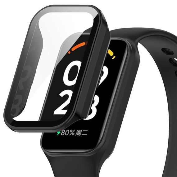 Per Xiaomi Smart Band 8 Active / Redmi Band 2 PC + custodia protettiva per orologio integrata con pellicola temperata (nera)