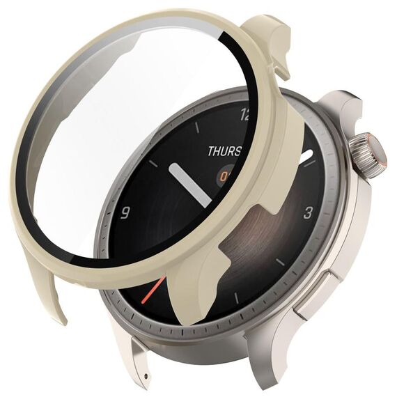 Per Amazfit Balance A2286 PC + custodia protettiva per orologio integrata con pellicola temperata (bianco avorio)