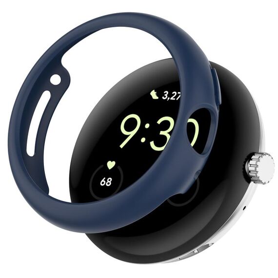 Custodia protettiva per orologio PC vuota in confezione mezza per Google Pixel Watch 2 (blu notte)