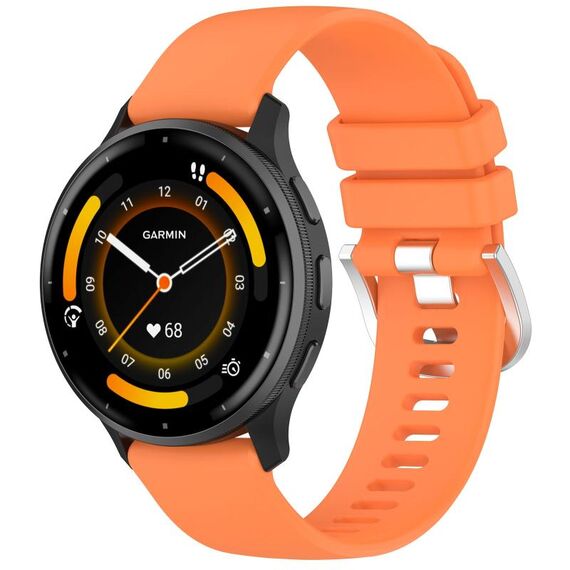 Per cinturino in silicone con fibbia argento lucido liquido Garmin Venu 3 (arancione)
