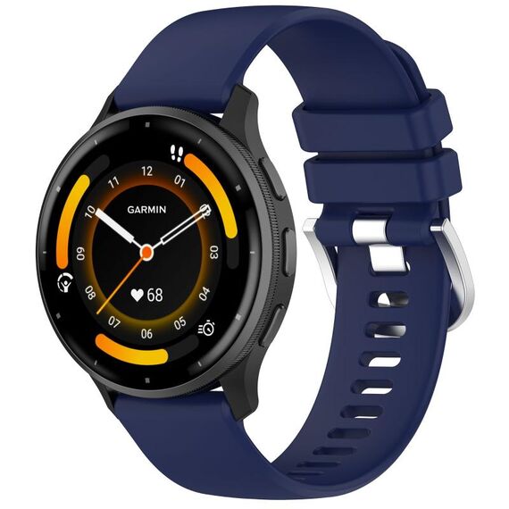 Per cinturino in silicone con fibbia argento lucido Garmin Venu 3 (blu scuro)