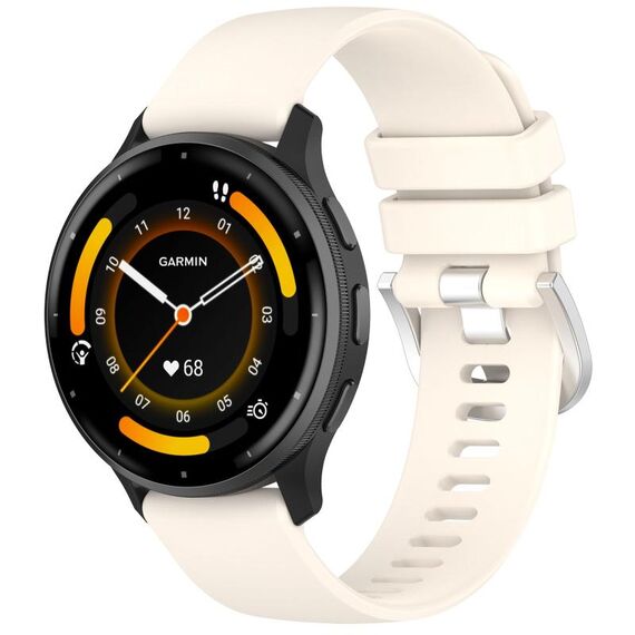 Per cinturino in silicone con fibbia argento lucido liquido Garmin Venu 3 (colore Starlight)