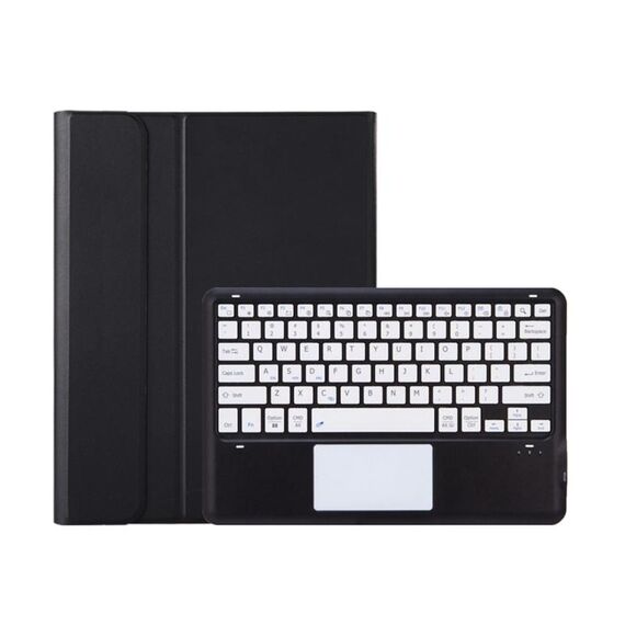 Per Lenovo Xiaoxin Pad Pro 12,7 pollici AM24-A TPU Custodia in pelle ultrasottile staccabile per tablet con tastiera Bluetooth e touchpad (Nero Bianco)